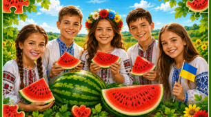 Пазл 🧩"Всесвітній день кавуна"🔥🔥🌸🍉🍉🍉