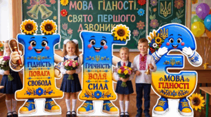 МЕГАЛІТЕРИ. Сучасний, надихаючий декор для концепції «Мова гідності». Літери-символи унікальності української абетки.