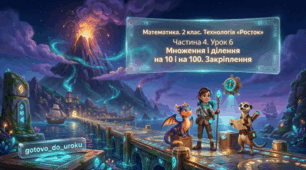 Урок 6. Частина 4. «Множення і ділення на 10 та 100. Закріплення». Математика. 2 клас. Технологія «Росток»