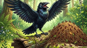 Казка для дітей про Ворону і Мурахів