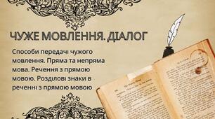 Способи передачі чужого мовлення. Пряма та непряма мова. Речення з прямою мовою. Розділові знаки в реченні з прямою мовою