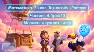 Урок 10. Частина 4. «Множення круглих чисел». Математика. 2 клас. Технологія «Росток»