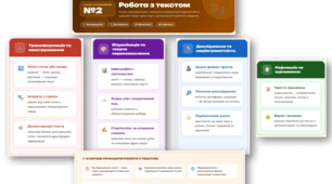 Методична розробка видів роботи за групою результатів " Робота з текстом"(ГР2)