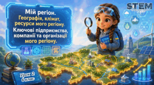 6 клас STEM Урок 2 Мій регіон. Географія, клімат, ресурси  мого регіону. Ключові підприємства,  компанії та організації мого регіону.. Презентація+Робочий аркуш+Емоційний криголам+інтерактивна вправа