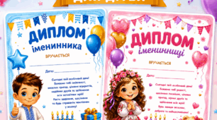 Диплом іменинника / іменинниці в українському стилі