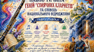 Інфографіка «Павло Тичина — геній "Сонячних кларнетів" та співець національного відродження»