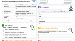 Робочі аркуші з біології 9 кл