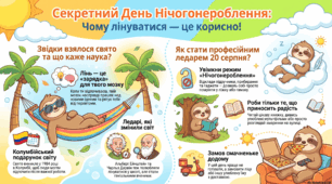 20 серпня - Всесвітній день ліні