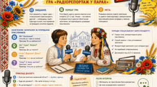 Інтерактивна гра «Радіорепортаж у парах» (ГР 1: Усна взаємодія. Тема: «Прислівник. Розряди прислівників за значенням», 7 клас НУШ)