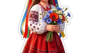 Плакат «Україночка з букетом»