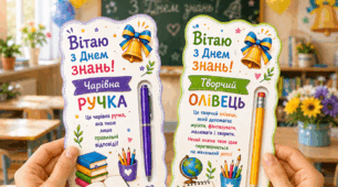 Листівки-подарунки до Дня знань «Чарівна ручка» та «Творчий олівець».