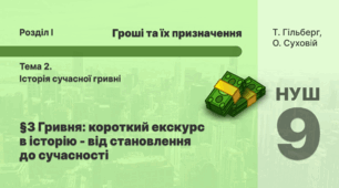 Презентація до уроку 3 "Історія сучасної гривні. Гривня: короткий екскурс в історію – від становлення до сучасності." Підприємництво та фінансова грамотність для 9 класу НУШ 2026-2027