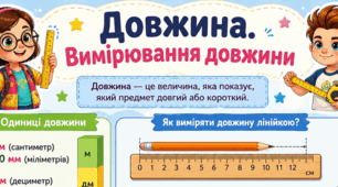 Довжина. Вимірювання довжини (постер, робочий аркуш)