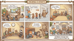 Ілюстрований комікс «Лисичка в укритті»