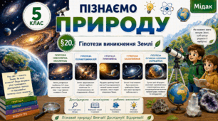 Гіпотези виникнення Землі. Презентація, інфографіка, робочий аркуш