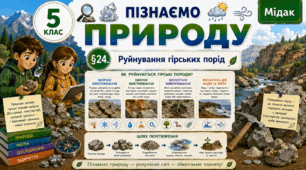 Руйнування гірських порід. Презентація, інфографіка, робочий аркуш