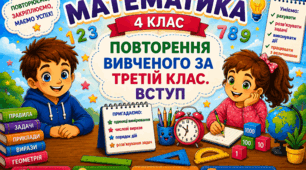 Урок 1 Повторення вивченого за 3 клас. Математика