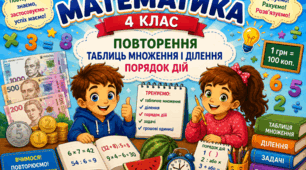 Урок 2. Повторення таблиць множення і ділення. Порядок дій. Математика