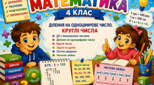 Урок 6 Ділення на одноцифрове число. Круглі числа. Математика
