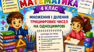 Урок 7 Множення і ділення трицифрових чисел на одноцифрові. Математика