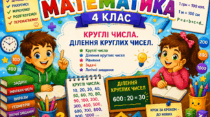 Урок 8 Круглі числа. Ділення круглих чисел. Математика