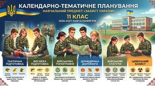 Календарно-тематичне  планування з предмету "Захист України 11клас" (70 год.на рік)  на 2026-2027 н.р.