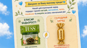 Листівка «Зарядний пристрій для вчителя». Привітання для вчителів з 1 вересня від учнів, батьків.