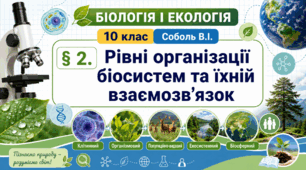 Рівні організації біосистем та їхній взаємозв'язок. Презентація, інфографіка, робочий аркуш
