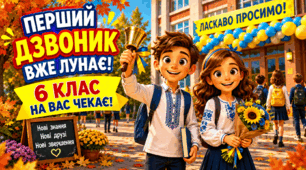 Перший Дзвоник. День Знань.  Презентація для 6 класу,  пісня +🎁паперові сувеніри для учнів