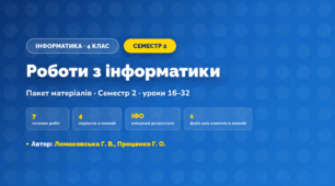 Пакет робіт · Семестр 2 (4 клас, Інформатика, Ломаковська Г. В., Проценко Г. О.)