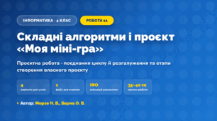 Проєктна робота «Складні алгоритми і проєкт «Моя міні-гра»» (4 клас, Інформатика, Морзе Н. В., Барна О. В.)