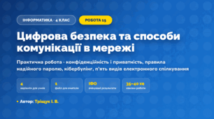 Практична робота «Цифрова безпека та способи комунікації в мережі» (4 клас, Інформатика, Тріщук І. В.)