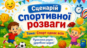 Сценарій спортивної розваги для дітей молодшого дошкільного віку «Спорт єднає всіх» (Сценарій у Word + Ілюстровані картки)