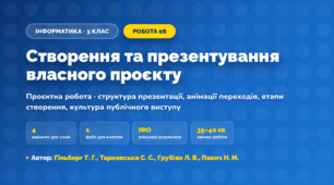 Проєктна робота «Створення та презентування власного проєкту» (3 клас, Інформатика, Гільберг Т. Г., Тарнавська С. С., Грубіян Л. В., Павич Н. М.)