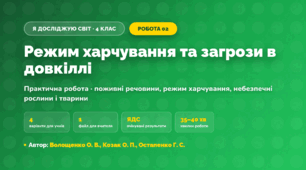 Практична робота «Режим харчування та загрози в довкіллі» (4 клас, Я досліджую світ, Волощенко О. В., Козак О. П., Остапенко Г. С.)