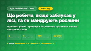 Практична робота «Що робити, якщо заблукав у лісі, та як мандрують рослини» (4 клас, Я досліджую світ, Волощенко О. В., Козак О. П., Остапенко Г. С.)