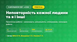 Практична робота «Неповторність кожної людини та я і інші» (4 клас, Я досліджую світ, Бібік Н. М., Бондарчук Г. П., Павлова Т. С.)