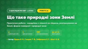 Практична робота «Що таке природні зони Землі» (4 клас, Я досліджую світ, Будна Н. О., Гладюк Т. В., Заброцька С. Г., Шост Н. Б.)