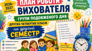 План виховної роботи для вихователя ГПД (2–4 класи) ІІ семестр