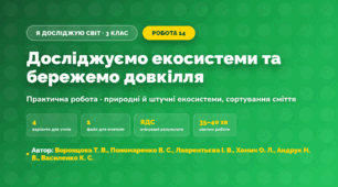 Практична робота «Досліджуємо екосистеми та бережемо довкілля» (3 клас, Я досліджую світ, Воронцова Т. В., Пономаренко В. С., Лаврентьєва І. В., Хомич О. Л., Андрук Н. В., Василенко К. С.)