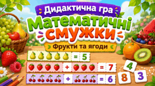 Дидактична гра «Математичні смужки. Фрукти та ягоди» 