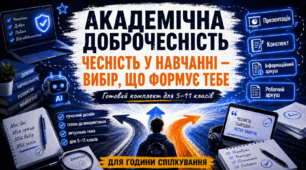 Академічна доброчесність для 5–11 класів. Презентація «Чесність у навчанні — вибір, що формує тебе»