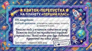 🎫 Перепустка до країни знань 🌈 На 1 вересня для учнів 1–4 класів