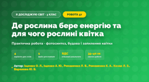 Практична робота «Де рослина бере енергію та для чого рослині квітка» (3 клас, Я досліджую світ, Іщенко О. Л., Іщенко А. Ю., Романенко Л. В., Романенко К. А., Козак Л. З., Баранова Ю. Б.)