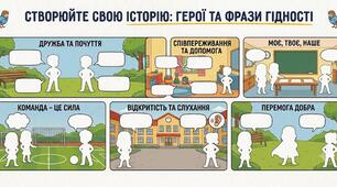 Інтерактивний Перший урок «Мова Гідності: Створюємо власний комікс поваги» (Конспект + Повний комплект макетів та стікерів)