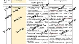 КТП з ГР курсу Історія України 8 клас НУШ. 52 годин, за підручником Гісем
