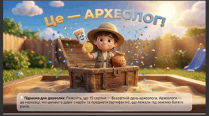 Презентація+конспект заняття "15 серпня -Всесвітній день археолога". Тематичне заняття.