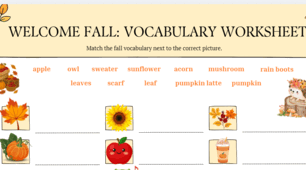 Welcome, Fall! Vocabulary Worksheet | Осіння лексика з англійської мови