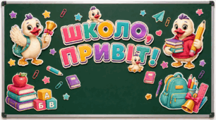Прикраси для дошки «Школо, привіт!»