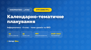 Календарно-тематичне планування «Інформатика» — 4 клас, ІІ семестр, Біос